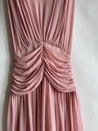Vestido vintage rosa drapeado