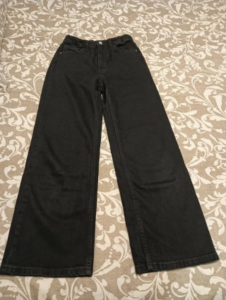 Vaqueros niña negros talla 10/12 con gomas cintura