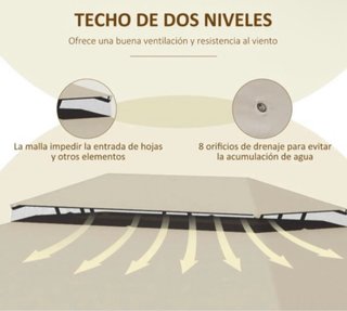 Techo cenador repuesto 4x3 beige