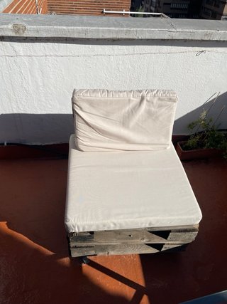 Conjunto exterior palets mesa cristal