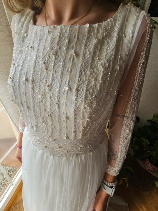 Vestido de Novia Hecho a Mano Talla 38/40.