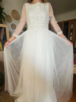 Vestido de Novia Hecho a Mano Talla 38/40.