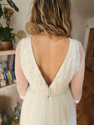 Vestido de Novia Hecho a Mano Talla 38/40.