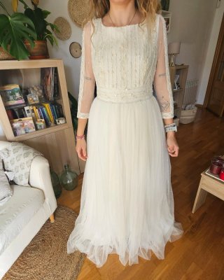 Vestido de Novia Hecho a Mano Talla 38/40.