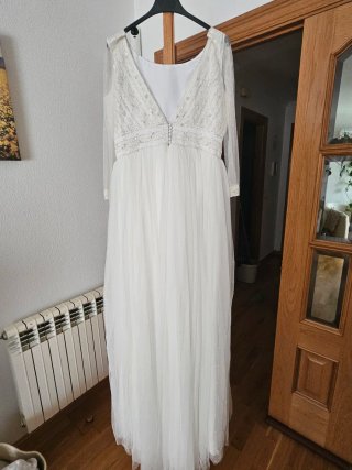 Vestido de Novia Hecho a Mano Talla 38/40.
