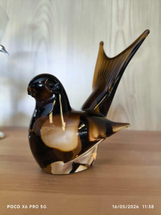 Figura di uccello in vetro di Murano