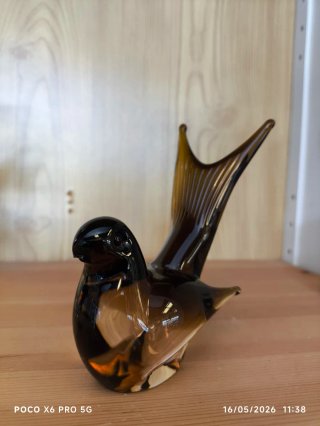 Figura di uccello in vetro di Murano