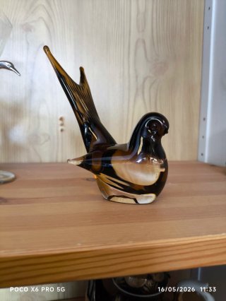 Figura di uccello in vetro di Murano