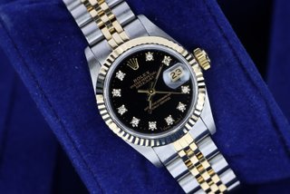 Rolex Datejust 69173 26mm Negro Diamantes