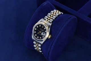 Rolex Datejust 69173 26mm Negro Diamantes
