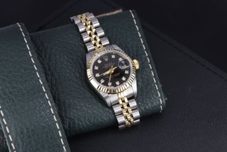 Rolex Datejust 69173 26mm Negro Diamantes
