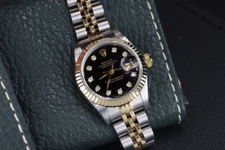 Rolex Datejust 69173 26mm Negro Diamantes