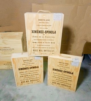 Lote 3 cajas de madera con tapa y asa como nuevas
