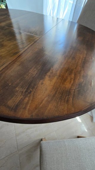 Mesa de comedor ampliable de madera