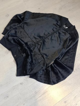 Chaqueta Bomber Adidas Vintage Negro Satinado