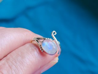 Anillo Plata 925 Piedra Luna Ajustable