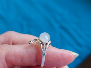 Anillo Plata 925 Piedra Luna Ajustable
