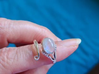 Anillo Plata 925 Piedra Luna Ajustable