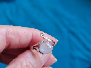 Anillo Plata 925 Piedra Luna Ajustable