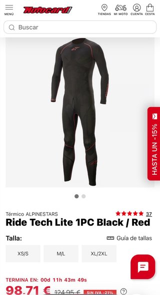 Mono Alpinestars Ride Tech Lite 1PC