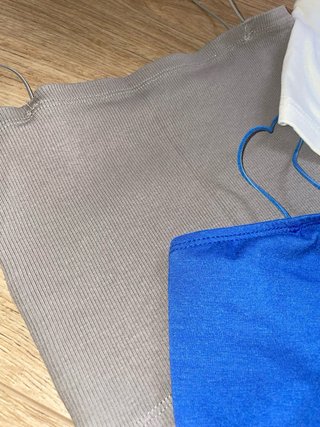 Lote 3 Tops (Gris, Blanco, Azul)