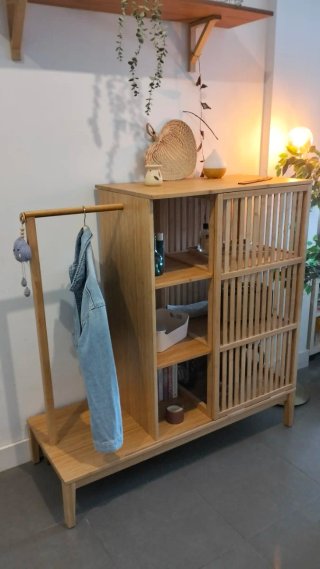 Armario Ikea Bambú Puerta Corredera 120x123cm