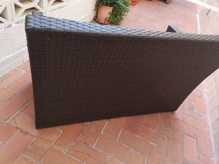Conjunto Sofá y Silla Exterior Ratán Negro