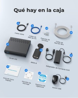 Reolink kit cámaras seguridad vigilancia exterior