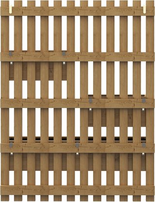 Jardín Vertical de Listones con 3 Macetas Extraíbles y Orificios de Drenaje, Huerto Elevado de Exterior en Madera de Abeto, Montaje en Pared, para Plantas, Flores y Verduras, 60X16X80Cm, Carbonizado