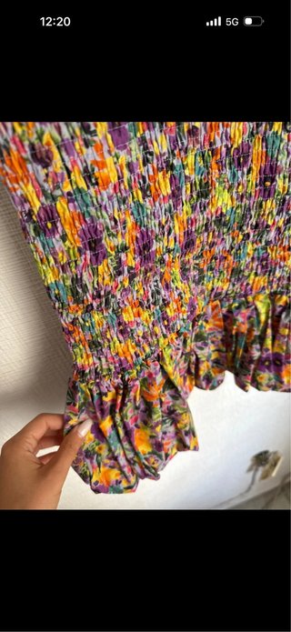 Vestido Zara flores multicolor Talla XS