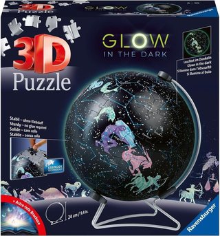 3D Puzzle Globo Estrellas Glow in the dark 180 pie