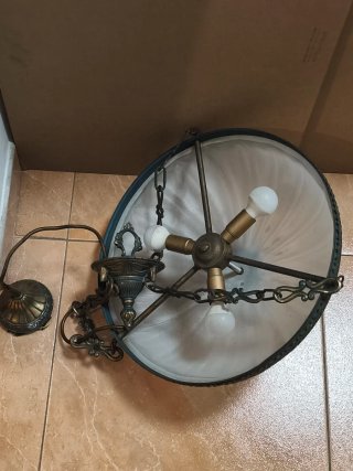 Lámpara de techo bronce y cristal