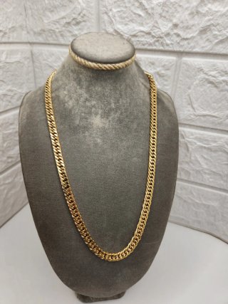 Cadena 50cm Acero Quirúrgico Chapado Oro