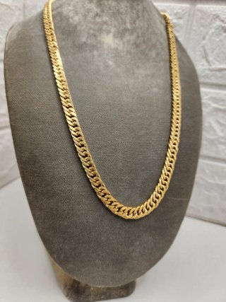 Cadena 50cm Acero Quirúrgico Chapado Oro