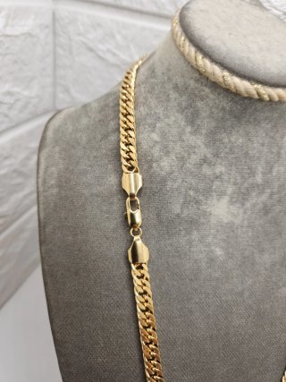 Cadena 50cm Acero Quirúrgico Chapado Oro