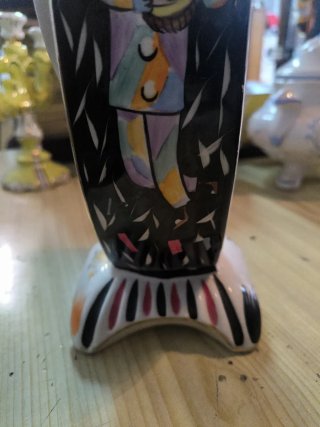 Orologio da Tavolo Manises Corda Ceramica Vintage