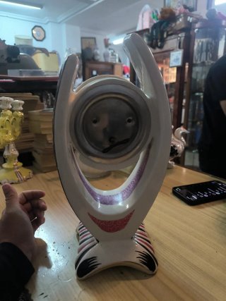 Orologio da Tavolo Manises Corda Ceramica Vintage