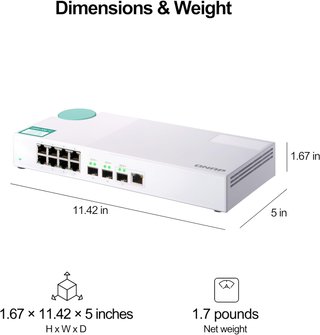 QNAP switch 10GbE puertos gigabit compacto