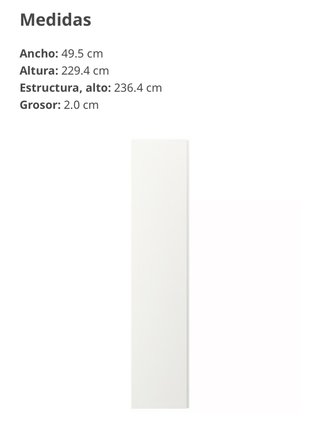 Puerta IKEA VIKANES blanca 50x229 cm