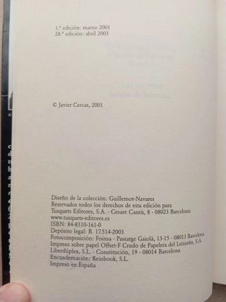 Soldados de Salamina. Javier Cercas.