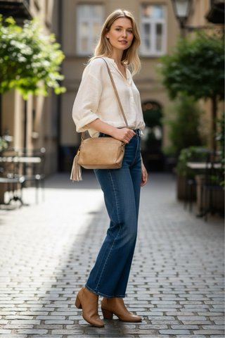 Bolso Misako marrón y beige