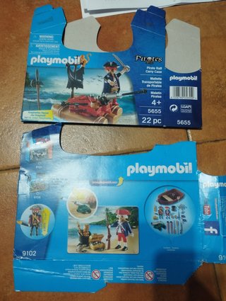 Playmobil casi sin uso aviones y barcos piratas
