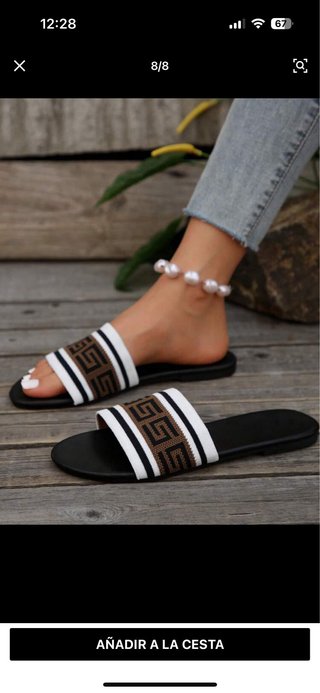 Sandalias planas negras y marrones (Nuevas)