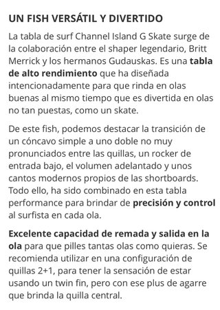 Tabla de surf Channel Islands G-Skate 5.8