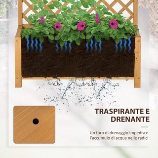 Letto per Orto Elevato da Esterno con Griglia, Giardino Verticale in Legno di Abeto con Fori di Drenaggio, per Fiori e Verdure, per Giardino e Balcone, 90X45X180 Cm, Giallo