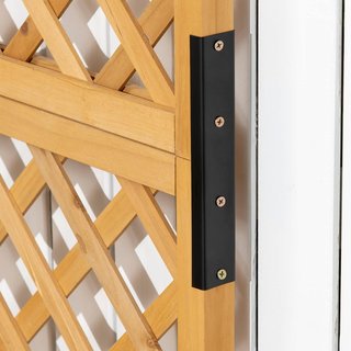Letto per Orto Elevato da Esterno con Griglia, Giardino Verticale in Legno di Abeto con Fori di Drenaggio, per Fiori e Verdure, per Giardino e Balcone, 90X45X180 Cm, Giallo