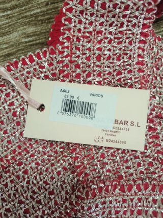 Vestido TERIA YABAR Rojo y Plateado