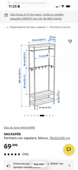 MACKAPÄR Perchero Zapatero Blanco Ikea