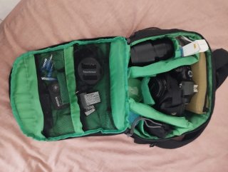 Equipo fotográfico Canon negro