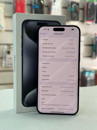 iPhone 15 Pro Max 256GB bateria 87%